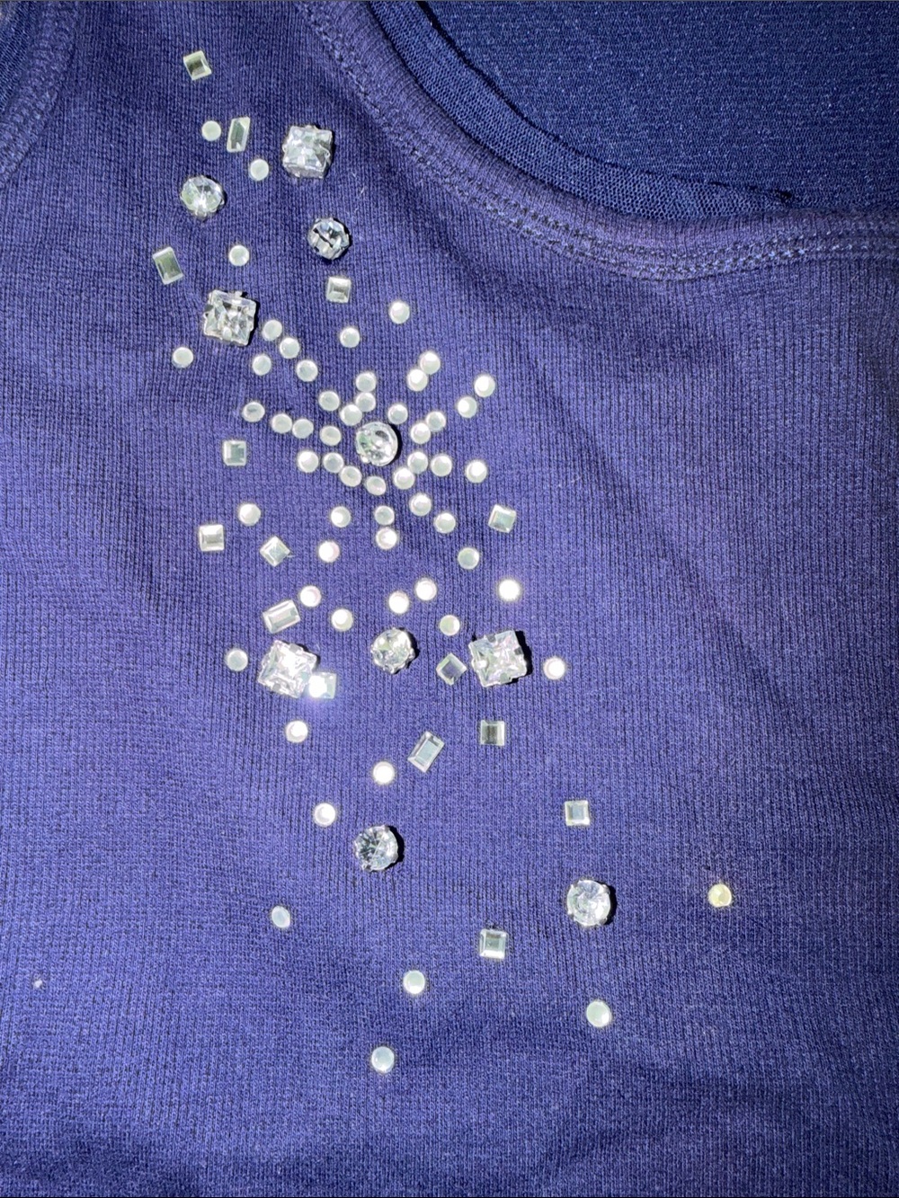 INC International Concepts Navy Embellished Tank Top - Picture 5 of 7
